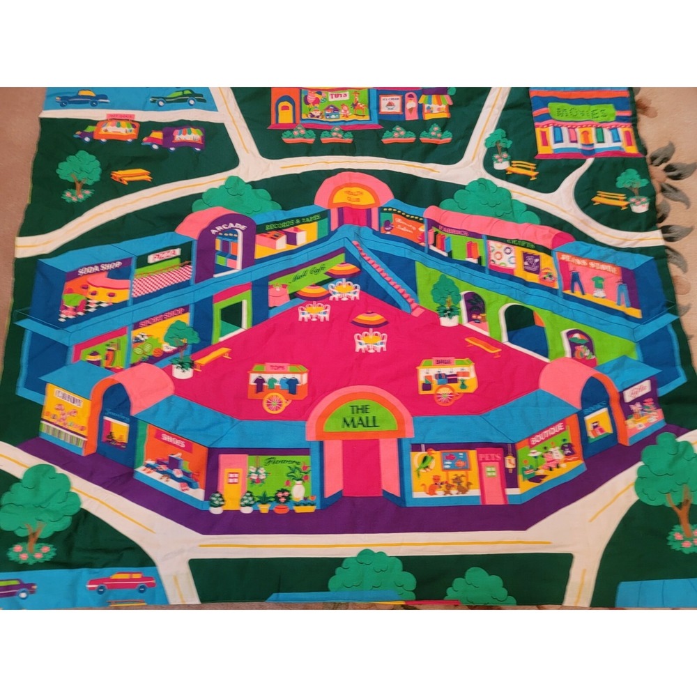 Handmade Colorful Play Mat for Toy Vehicles Bright Colorful The Mall Reversible